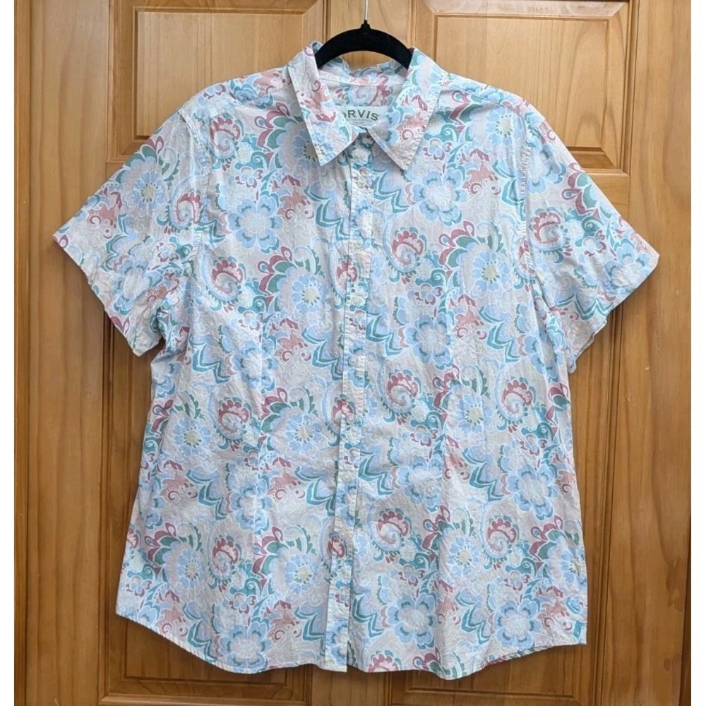 Orvis Women's XL Sporting Traditions Shirt Button-Down Front Short Sleeves
